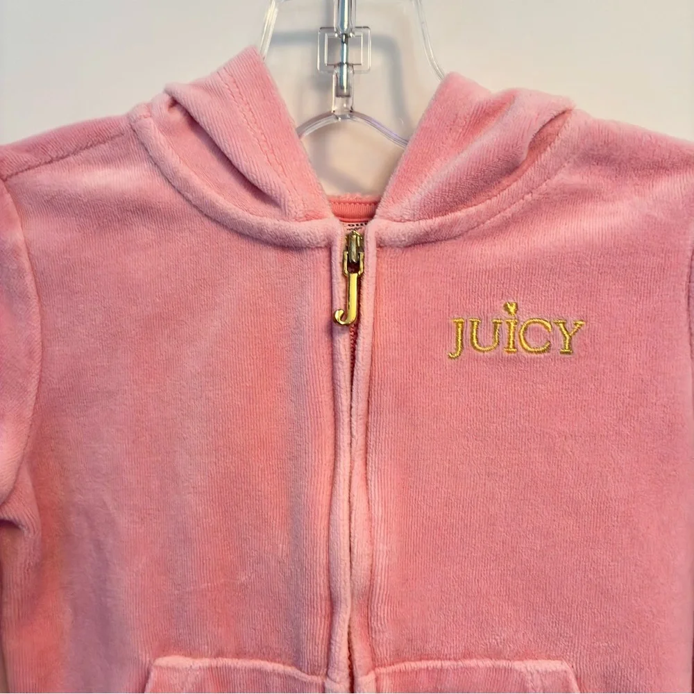 Juicy Couture Kids Toddler Girl Velour Zip-Up Hoodie Pink Size 3T